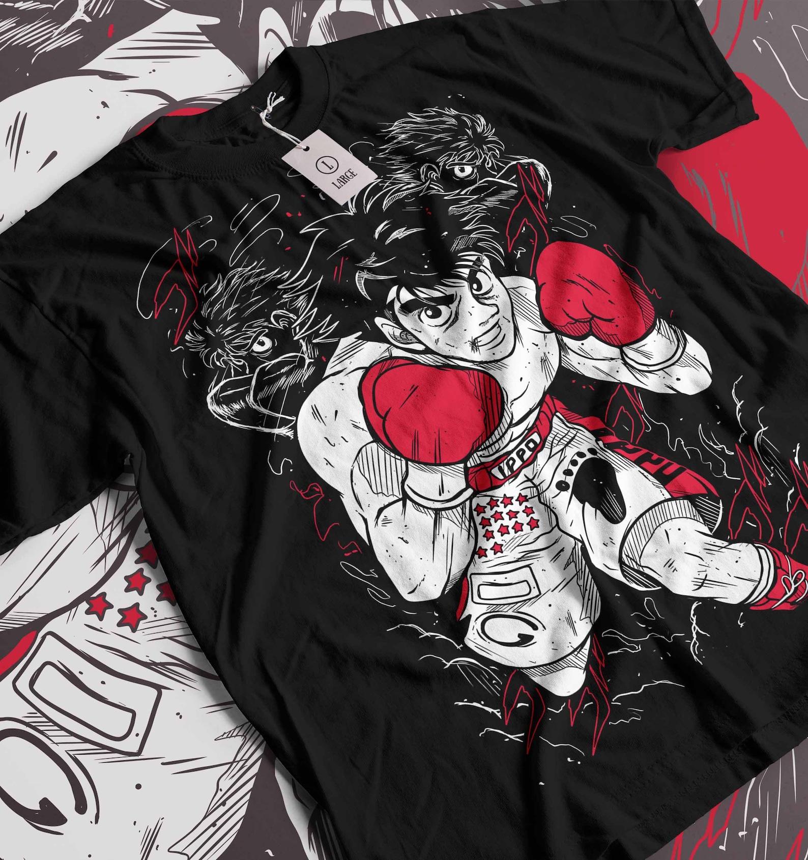 Manga T-Shirt, Sport 90s Anime Lovers, Boxing GYM Anime T-Shirt, Otaku Ropa, Graphic Anime Unisex Shirt L