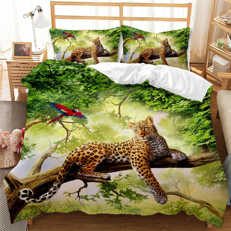 Panda Tiger Bedding Set 3D Printed Animal Duvet Cover Twin Full Queen King Double Uk Supking Sizes Bed Linen Pillowcase
