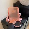 New PVC Messenger Bag Transparent Solid Color Crossbody Bag Waterproof Jelly Shoulder Bag Girls Lipstick Key Storage Bag
