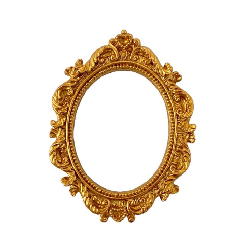 Small Antique Resin Picture Frame Victorian Rectangular Oval Jewelry Display Photo Frame for Weddings Party Decors