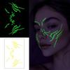 Waterproof Halloween Luminous Face Tattoo Stickers Party Cosplay Temporary Tattoos  Men Women