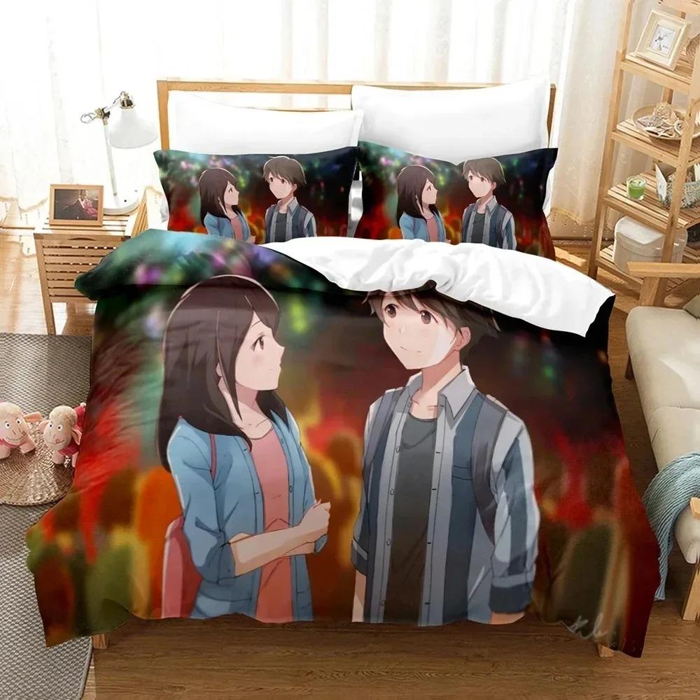 

3D Anime As The Mon, So Beautiful Beding Set,Soft Duvet Cover Bed Linen Set Comfortable Quilt Cover Pilowcase,King Quen Twin Sized Dimensions Young 135*200cm Eu-Single
