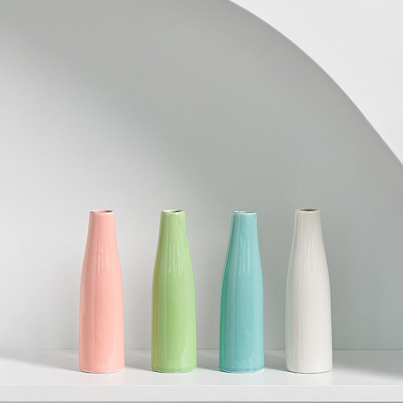 Nordic Ceramic Bud Vase Modern Small Flower Pot Decorative Flower Vases for Home Office Desktop Decor Wedding Flower Arrangement