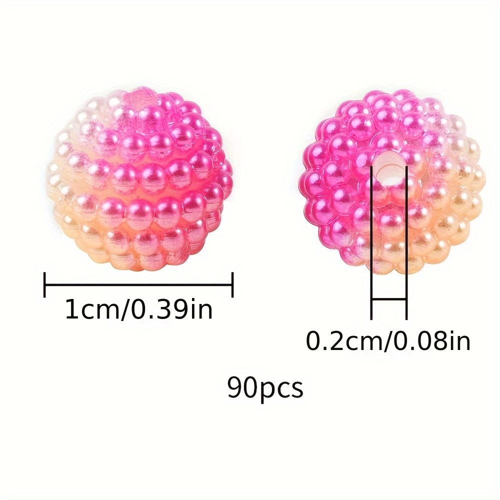 10mm 90stk/pose Flerfarget akryl Bayberry Perler Imiterte perleperler Runde løse perler Avstandsperler For øredobber Armbånd Halskjede Smykkefremstilling