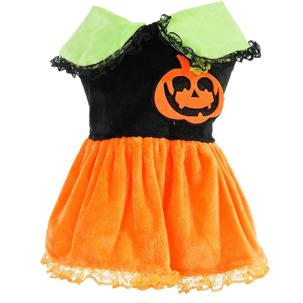 Pumpkin Pattern Halloween Dog Costume Creative Pet Cosplay Costume Dog Pumpkin Dress Cosplay Party