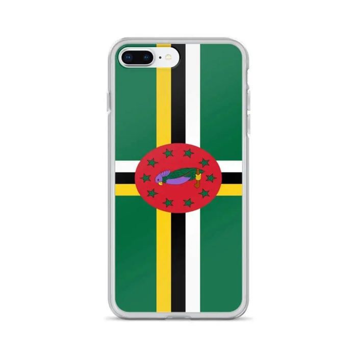 Coque iPhone - Drapeau Dominique - iPhone 7 Plus - Souple - Multicolore - Verticale