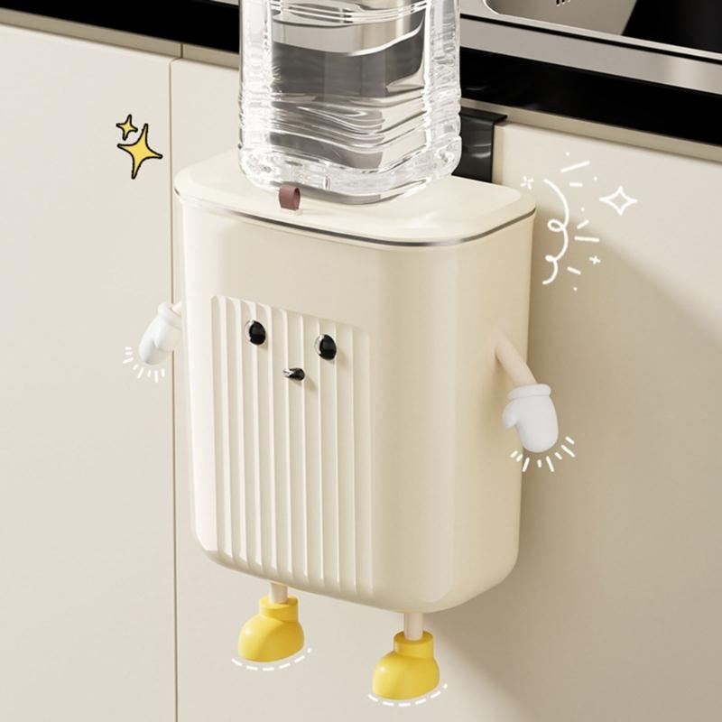 Kitchen Compost Bin Cartoon Hangings Trash Can with Lid Cabinet Door Under Sink Garbage Can for Office Counter Home Decors