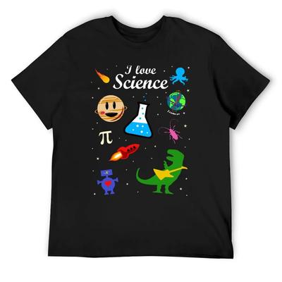 I Love Science T-Shirt Animal Prinfor Boys Sweat Gifts for Boyfriend Tee Shirts for Men