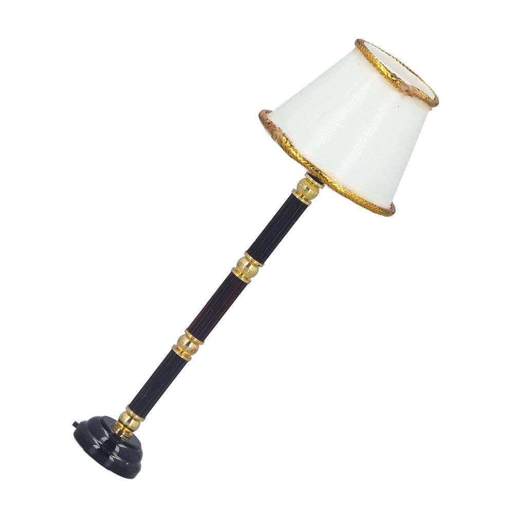 1:12 Puppenhaus Miniatur Stehlampe Batteriebetrieben LED Lampe Modell Spielzeug Lebensecht Exquisit Metall