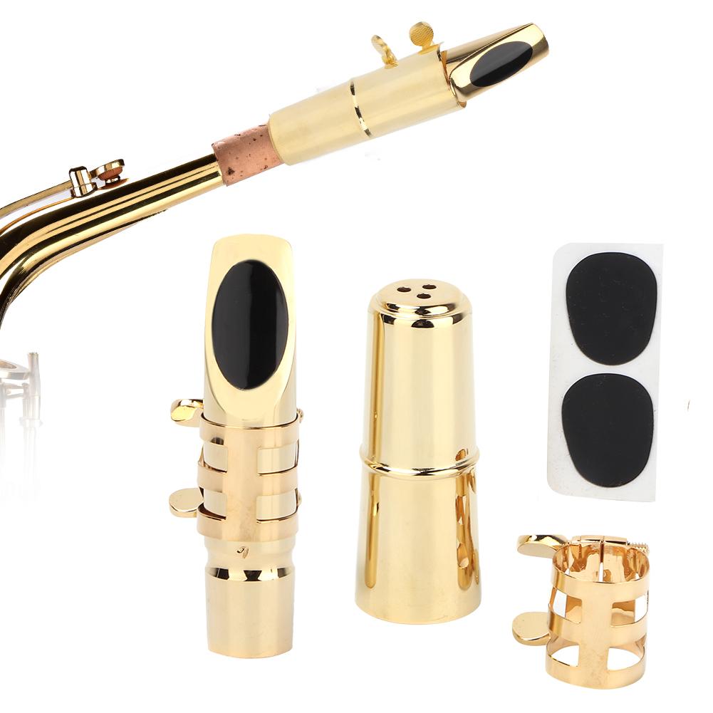 Metal Alto Saxophone Metal Mouthpiece with Cap Pads Musical Instruments Accessory(7C#)