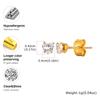 Exquisite Colorful Crystal Zircon Heart Stainless Steel Small Stud Earrings for Women, Hypoallergenic Luxury Jewelry Gift
