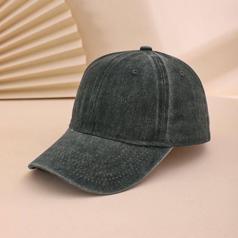 Cross-border Solid Color Glossy Washed Cotton Baseball Cap, Soft Top Adjustable Baseball Cap, Couple Style Fashionable Matching