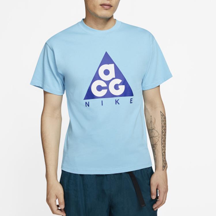 Nike Nrg Acg SS20 Logo Print Short Sleeve T-Shirt Men Tops Sky-Blue CV1533-450