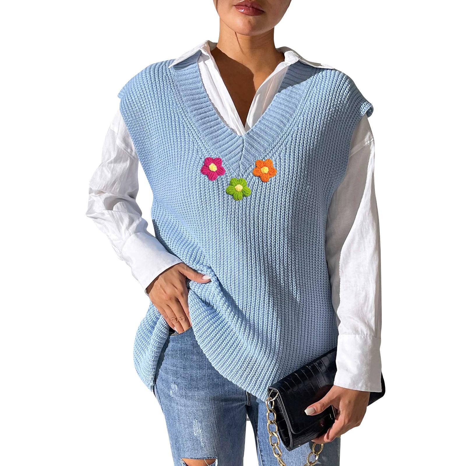 

Женский повседневный модный сексуальный свободный пуловер с цветочным узором, удобный темпераментный топ без рукавов One Size