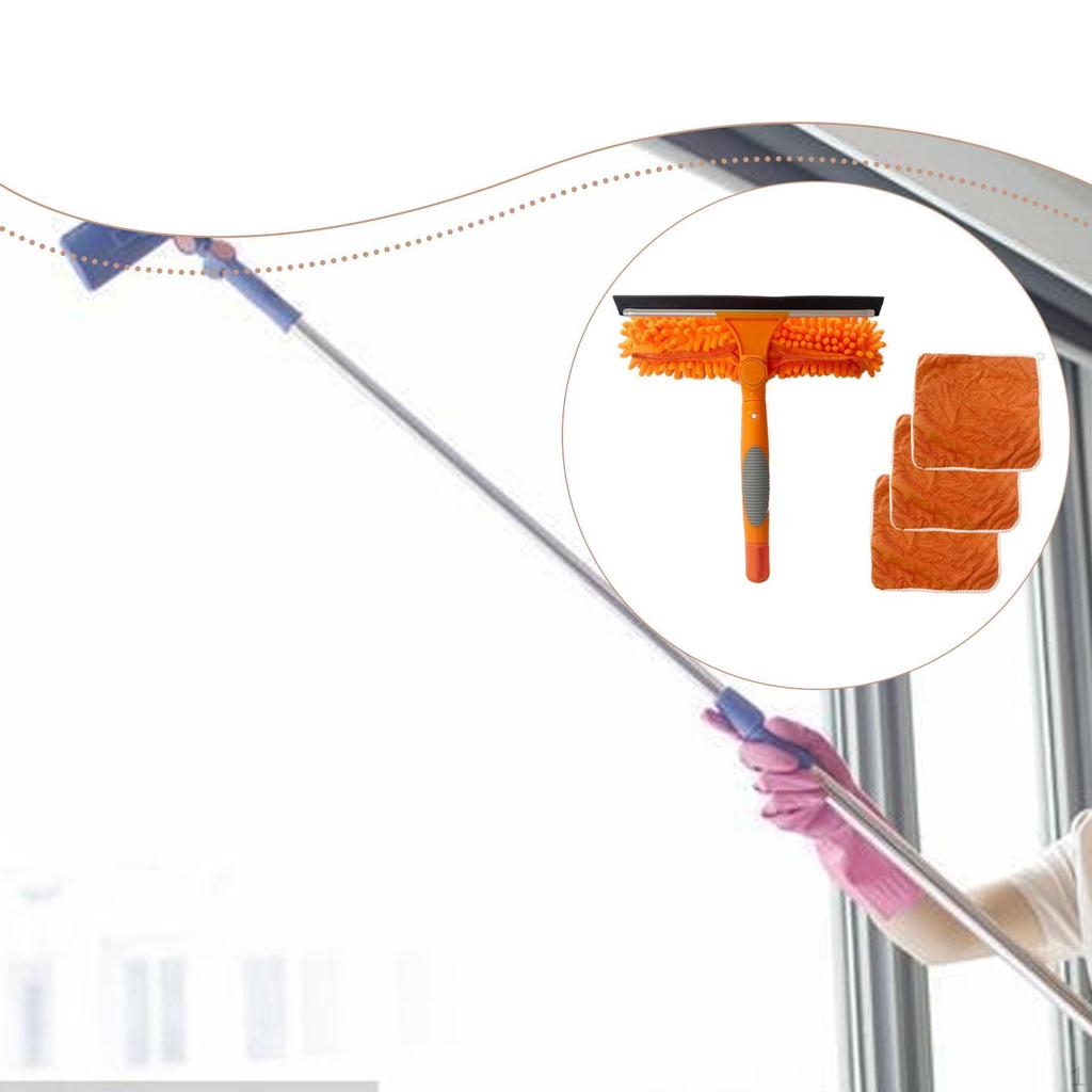 Window Cleaner Tool 2 In 1 Convenient Multifunctional Household Durability Supplies with 3 Cloth