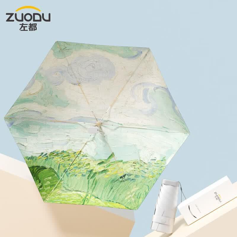 ZUODU UV Protection Compact Folding Sunshade Umbrella