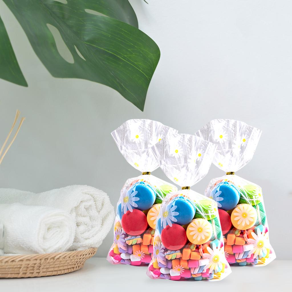 50 Stück Klare Gänseblümchen Süßigkeiten Kekstüten Plastik Keks Backverpackungsbeutel Hochzeit Geburtstagsfeier Babyparty DIY Geschenke Verpackung
