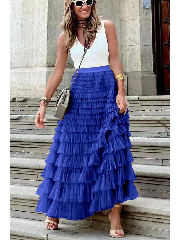 Chic 2023 Layered Cake Skirt: European & American Style Mesh for Women