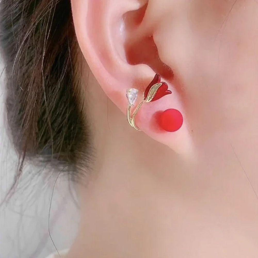 for Weight Loss Magnetherapy Germanium Earrings Acupuncture Earrings Tulip Flower Earrings
