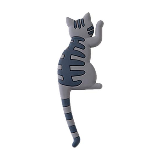 Fridge Sticker with Hook High Toughness 3D Realistic Cartoon Cat Design Refrigerator Sticker Decorative Fridge Accessory