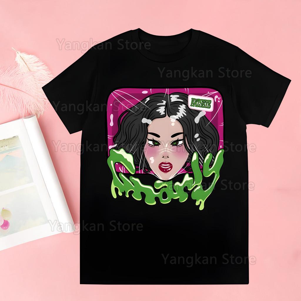 KATSEYE Gnarly Tops Womens Tshirt Ulzzang Harajuku The Print Tshirt Summer New Casual