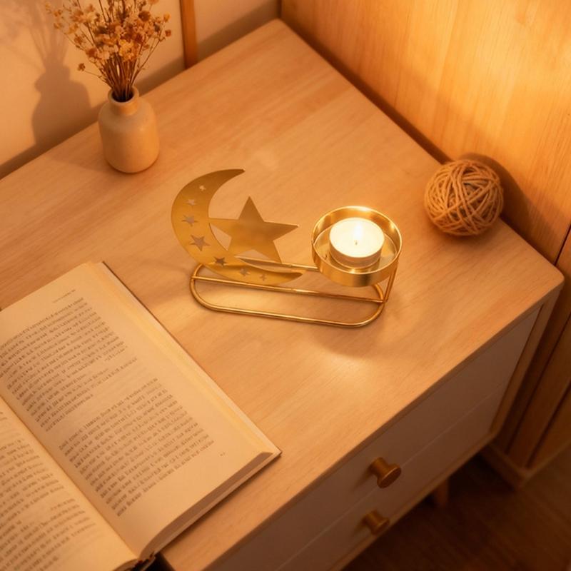 Moon Shaped Candle Holders Tealight Holders Metal Moon Candle Stand Candlestick for Christmas Dining Wedding Home Decors