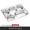ShengJia 304 Stainless Steel Divided Lunch Tray with Plastic Lid