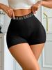 High Waist Sports Shorts Women Letter Knit Boyfriend Shorts Fashion Casual Loose Elastic Workout Pants