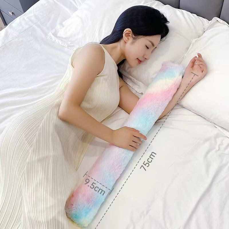 Lång Varmvattenflaska med Avtagbart, Tvättbart Överdrag - Unisex Värmande Säng-/Magkudde.