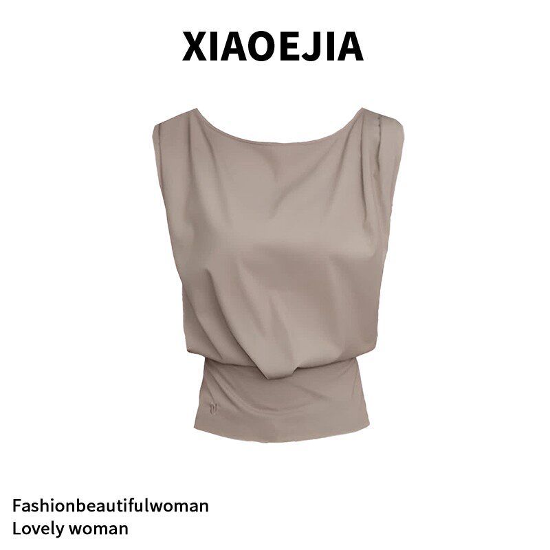 

Xiaoejia Work Clothing Sense Striped Wide-Leg Pants Summer New Arrival Ruched Design Casual Easiest for Match Straight-Leg Trousers Female Light Khaki Premium Version L