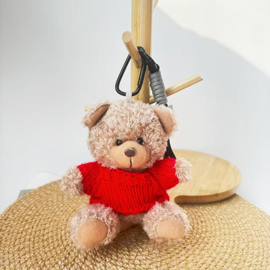 Wearable Teddy Bear Keychain Pendant – Plush Toy Gift for Graduation Season with Logo Print