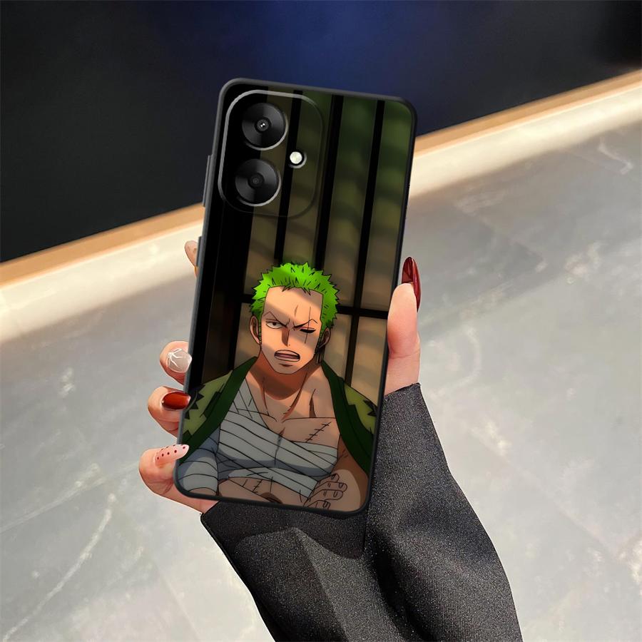 One Piece Sit In Roroonoa Zoro Case for Xiaomi Redmi 9 12C A3 14C K40 K80 Pro A5 13C A1 A2 Plus 10 A4 Black Soft Phone Cover