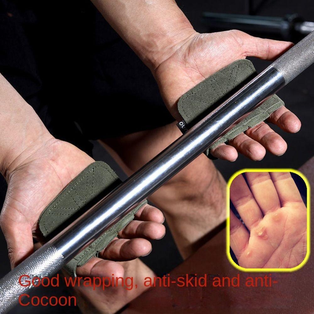 Leather Weight Lifting Training Gloves Half Finger Fitness Hand Gloves for 1Pair Dumbbell