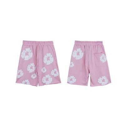 (Lille, pink) 2024 Denim Tears Kapok Print Unisex Afslappede Shorts