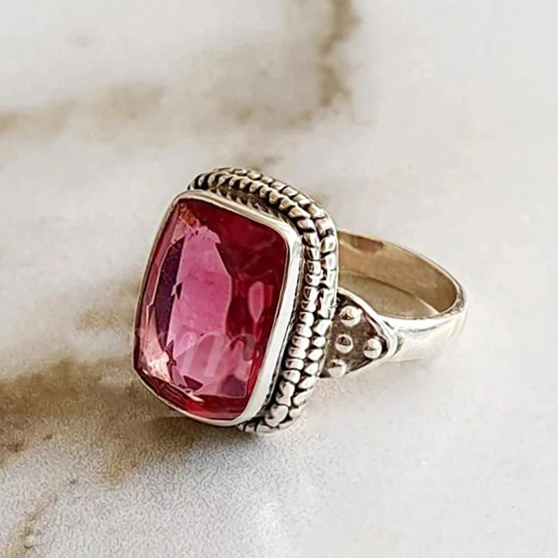 

1Pc Vintage Geometric Shiny Zircon Ladies Ring Fashion Blue Zircon Jewelry Engagement Ring For Brides Wedding Ring Party Gifts 10