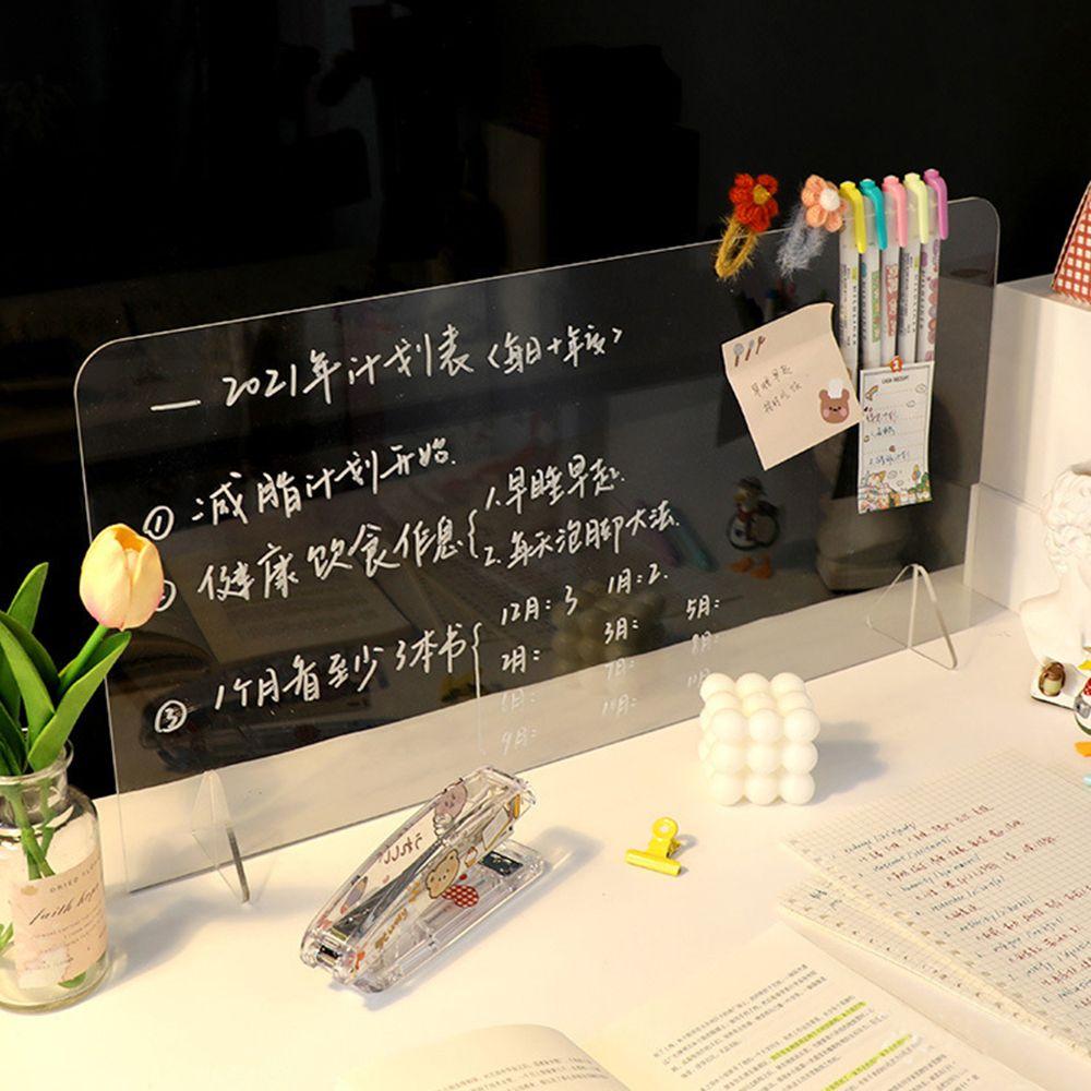 Office School Supplies Desktop Display Memo Acrylic Dry-Erase Board with Stand Message Board