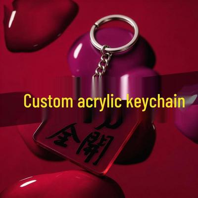 Custom Acrylic Anime Couple Keychains: Yellow Face Cartoon Standee Ornament with Drip Glue