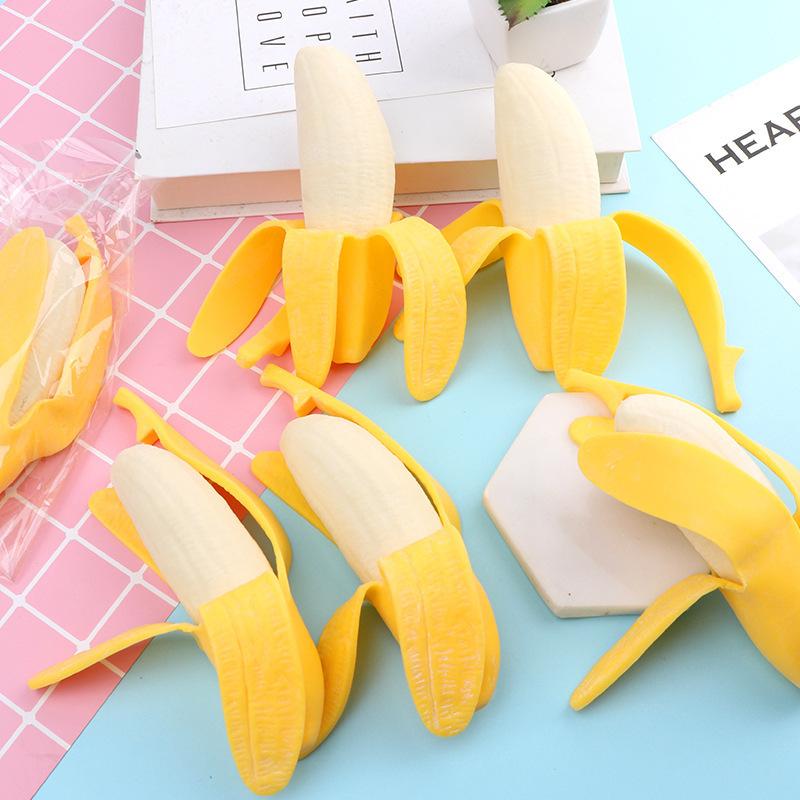 1Pc Banana Stress Relief Soft Simulation Fruit Orange Corn Squeeze Toys Stretchy Banana Fidget Toys Novelty Toys Party Favors