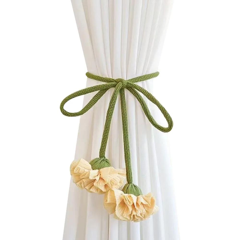 1Pc New Creative Flower Shape Curtain Tieback No Punching No Punching Window Curtain Buckles Elastic Band Curtain Rope Holders