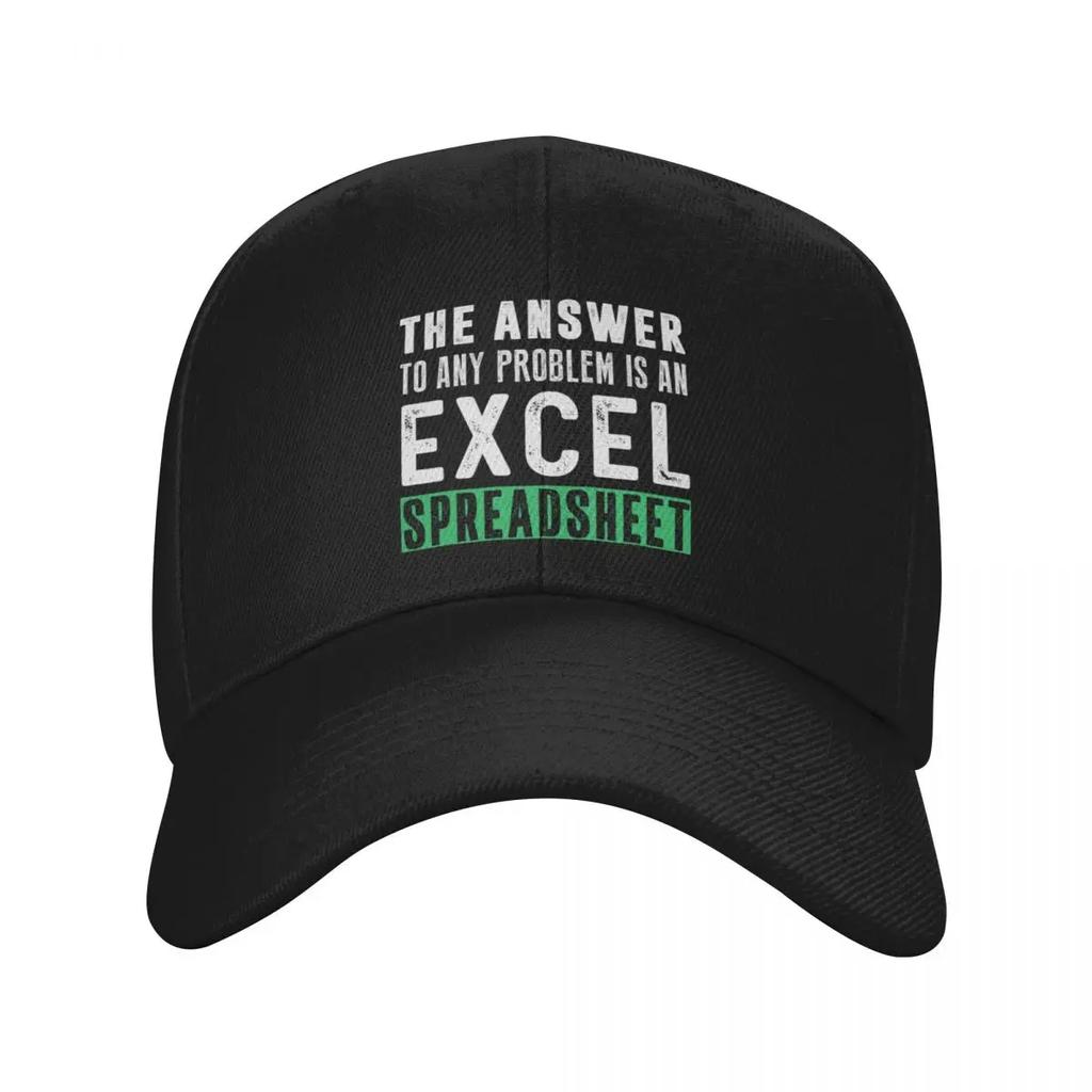 The Answer To Any Problem Is An Excel Spreadsheet Funny Gift For Excel Lover Baseball Cap Cosplay Golf Hat Genuine Men's Women's