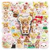 54 Adorable Relax Bear Stickers: Waterproof Cartoon Animal Decorations for Thermos Cups & Notebooks