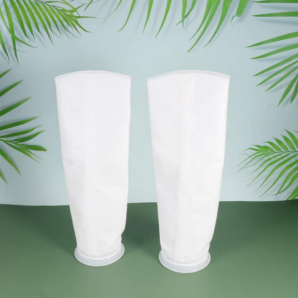 POPETPOP Set of 2 4-inch 100-micron Aquarium Filter Bags, Aquarium Sump Felt Socks, Heavy-Duty Mesh for Mechanical Filtration