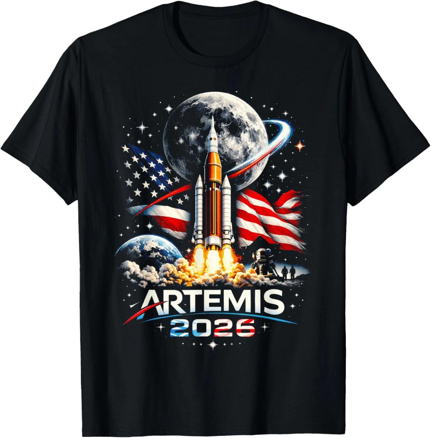Artemis 2026 American Rocket Launch to The Moon Landing T-Shirt S