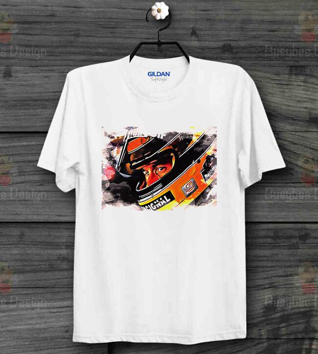 

ФУТБОЛКА АЙРТОНА СЕННЫ F1 Шлем гонщика Подарок Гран-при Футболка унисекс L