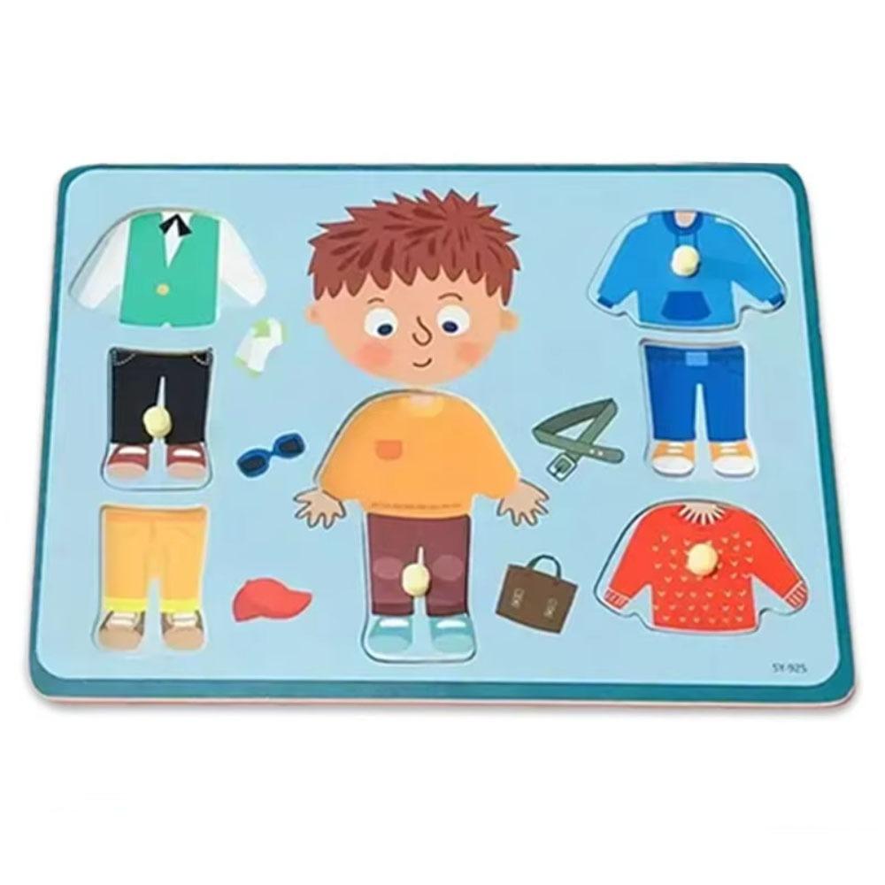 

Boys Girls Baby 3D Wooden Puzzles Board Educational Learning Puzzle Set Preschool Game Style B