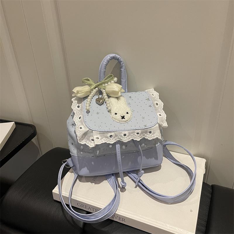 Schoolbag Sweet and Cute Temperament Backpack Bag Female Korean Version Fashionable Versatile Foreign Style Bright Stars Travel Commuting Small