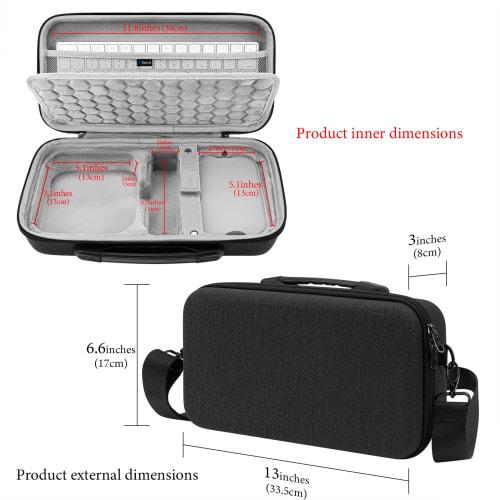 Geekria Desktop Computer Hard Travel Case for Apple 2024 Mac Mini M4 / Mini M4 Pro, Magic Keyboard, Mouse, Trackpad, and Accessories (Dark Gray)