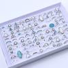 20/30Pcs/Lot Vintage Boho Glass Turquoise Rings Fashion Women Vacation Style Daily Festival Jewelry Party Decoration Gifts