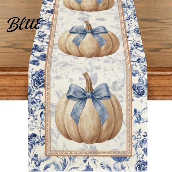 Kitchen Table Runner Print Seasonal Inch Pumpkin Runner 13x72 for Fall Maple Leaf Autumn Festive