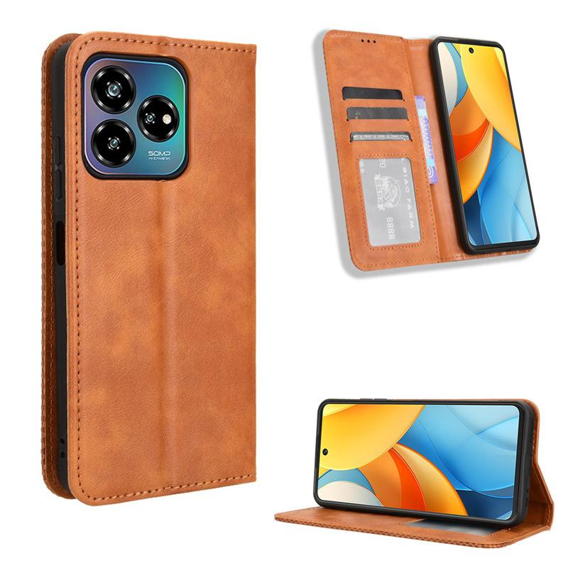 Flip Cover For ZTE Axon 60 Lite/Blade V60 Vita Leather Case [Flip Vintage Leather] Wallet Shockproof Durable Retro Phone Case